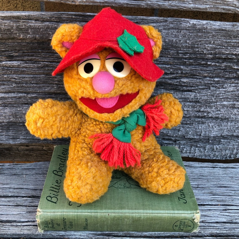 ©️1987 McDonald’s Muppet Babies Baby Fozzie bear plush toy Plushie 1980’s Xmas❤️